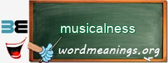 WordMeaning blackboard for musicalness